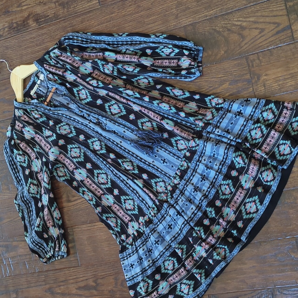 ANTHRO I Boho Western Winter Moon Tunic Woven Dress by Holding Horses, XSP - Picture 2 of 15